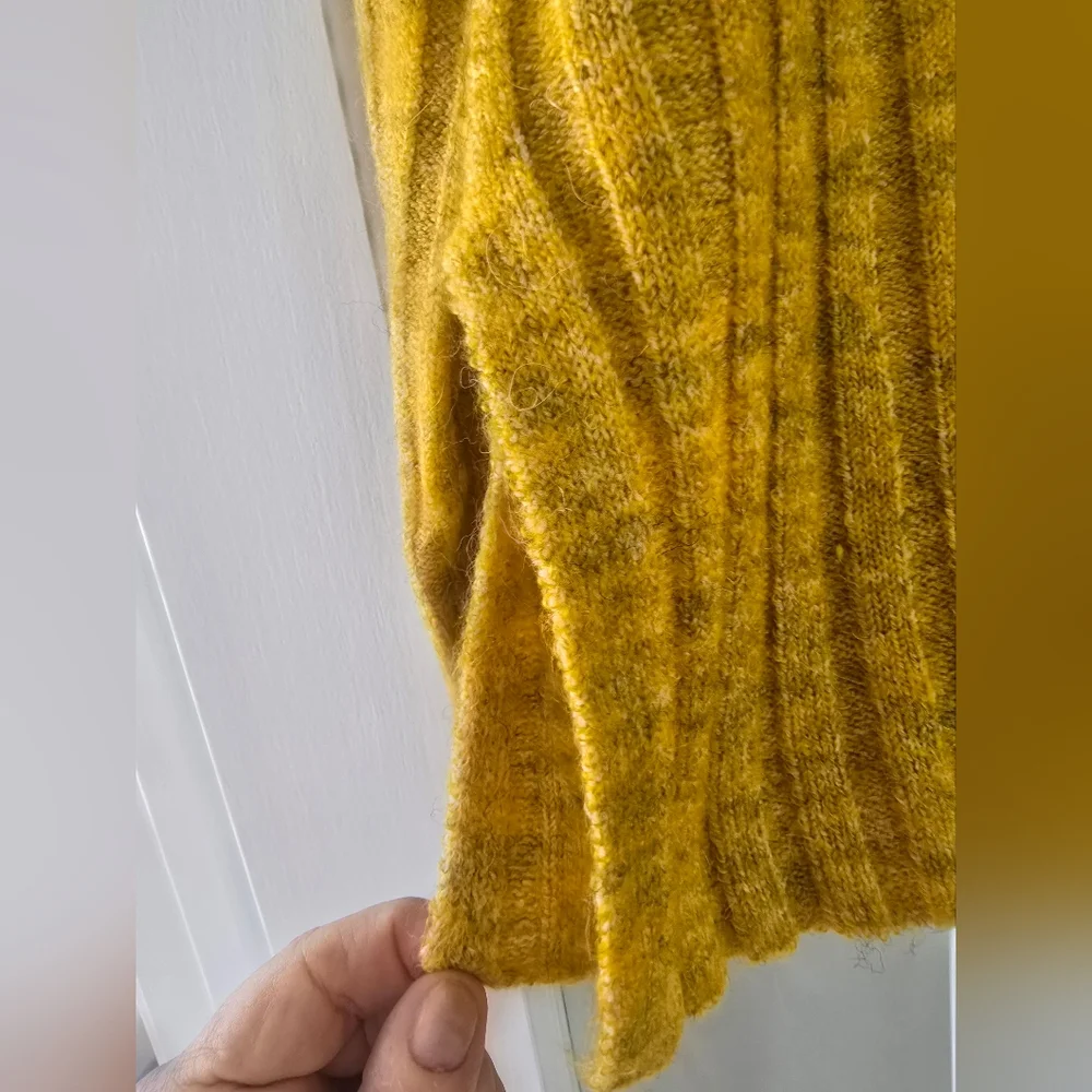 EVEREVE × PIECES Marled Yellow  Ribbed Knit Sweater Scandinavian Design S NWT